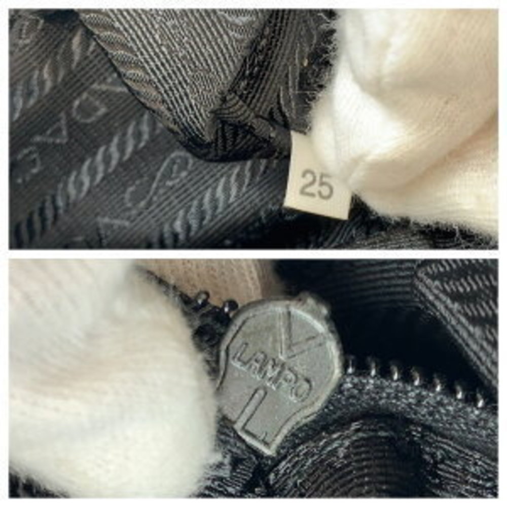 Prada Nylon Leather Shoulder Triangular Tessuto B… - image 4